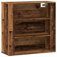 Helloshop26 - Armoire murale pratique rangement 80 x 33 x 80 cm style vintage ambiance cosy en bois d'ingénierie vieux bois 02_0051027 - Bois massif