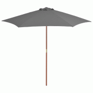 Helloshop26 - Parasol d'extérieur avec mât en bois 270 cm anthracite 02_0008246 - 3000440947764