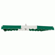 Kit parasol télescopique 3x2.5 m - vert/blanc/vert - tout alu avec pied tripode