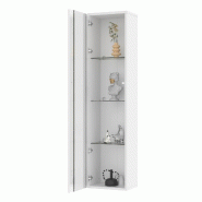 Merax Vitrine LED 40×29×170 cm, vitrine en verre blanc, vitrine de collection avec contrôle par application, 4 niveaux - blanc multi-matériau N877