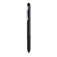 Stylo à bille stylet en plastique - grip caoutchouté - encre noire - couleur noire Stylo à bille stylet en plastique - grip caoutchouté - encre noire - couleur noire