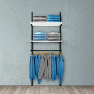 Élément de départ Global noir 2 tablettes blanc + 1 penderie L90xH240cm