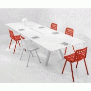 ARKI-TABLE / TABLE DE RÉUNION RECTANGULAIRE AVEC PASSAGE DE CÂBLES 240 X 120 CM BLANC ARKI-TABLE / TABLE DE RÉUNION RECTANGULAIRE AVEC PASSAGE DE CÂBLES 240 X 120 CM BLANC