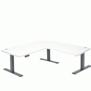 Décoshop26 - Bureau d'angle table d'ordinateur réglable en hauteur électriquement 178 x 178 cm HDF blanc gris anthracite 04_0006023 - blanc 3000261 Décoshop26 - Bureau d'angle table d'ordinateur réglable en hauteur électriquement 178 x 178 cm HDF blanc gris anthracite 04_0006023 - blanc 3000261