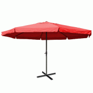 Décoshop26 - Parasol 5 m sans pied – Toile bordeaux avec volant – Aluminium 04_0008023 - 3000262431724