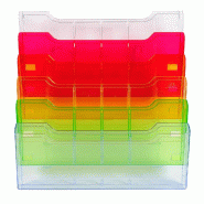 Exacompta Trieur mural A4 horizontal 6 compartiments Linicolor arlequin transparent glossy - multicolore matière synthétique 64299D_0