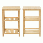 Helloshop26 - Étagère sur pied à 3 niveaux 60 x 40 x 40 cm bambou 03_0007069 - 3001859882721