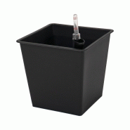 HORTALIA Pot à Réserve d’Eau 16L en Polypropylène 26x26x24 cm Usage Intérieur et Extérieur - noir plastique polypropylène S26H24_WS-S26