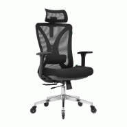 OfficeSense OS240 Chaise de Bureau Ergonomique – Accoudoirs 3D – Appui-tête – Adultes - noir plastique 8721042800824