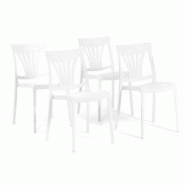 RATTATAN Set 4 Chaises en polypropylène avec fibre de verre empilables pour extérieur et jardin, bar et restaurant, cuisine design moderne - GINA - RATTATAN Set 4 Chaises en polypropylène avec fibre de verre empilables pour extérieur et jardin, bar et restaurant, cuisine design moderne - GINA -