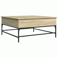 VidaXL Table basse chêne sonoma 95x95x45 cm bois d'ingénierie et métal Modèle Apex Soleil Élite - 8721012490260