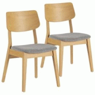 VS Venta-stock Pack de 2 chaises Susi couleur Chêne, bois massif - jaune Bois massif I23113