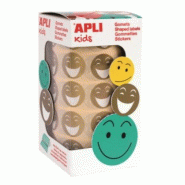 Apli 900 gommettes sourires, diam. 20 mm, en rouleau, coloris or - 8410782143741