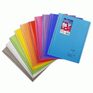 Clairefontaine Lot de 20 Cahier Kover Book 24x32, 160p./80 feuilles 90 g/m² reliure intégrale, couv. Enveloppante transparentes assorties (10), Séy