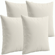 CLP Housses de coussin lot de 4 Tissu HBT: 45x45x45 cm Blanc crème - blanc textile 328687
