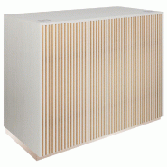 Comptoir Vertigo T01 MDF naturel finition bois blanchi L120cm 1 tiroir 2 tablett