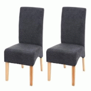 Décoshop26 - 2x chaises de salle à manger cuisine en tissu gris foncé pieds en bois clairs 04_0000244 - gris 3000254118985 Décoshop26 - 2x chaises de salle à manger cuisine en tissu gris foncé pieds en bois clairs 04_0000244 - gris 3000254118985