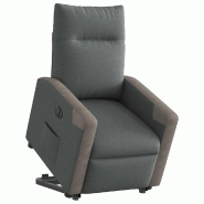 Fauteuil inclinable électrique gris foncé tissu Modèle Lervoria - 8721158644718