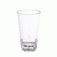 Gobelet strié réutilisable polycarbonate transparent 41cl Ø8,1x13,7cm - par 12