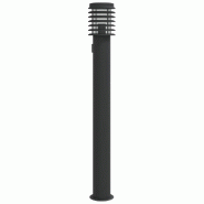 Helloshop26 - Lampadaire d'extérieur avec sortie 110 cm acier inoxydable noir 02_0042527 - noir Polycarbonate 3000218169183