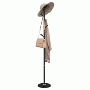 Helloshop26 - Porte-manteau sur pied stable avec 12 patères 175 x 29 cm en fer enduit de poudre noir 02_0047601 - noir 3000234864925
