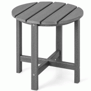 Helloshop26 - Table basse de jardin 46 x 46 cm résistant aux intempéries faible entretien en HDPE gris 20_0013765 - 3000227914026
