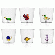 Ichendorf - Ensemble de 6 verres à verres à gobelets d’eau ANIMAL FARM 1 - Conçu par Alessandra Baldereschi - 7427266698544
