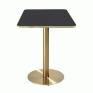 Oviala Business Table à manger 60 x 60 cm pied doré et revêtement noir/doré - noir métal 112805 Oviala Business Table à manger 60 x 60 cm pied doré et revêtement noir/doré - noir métal 112805