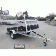 Remorque bagagère LIDER en bois - 1 essieu - PTAC : 500/750 kg - 251 x 133 cm - Référence 41480