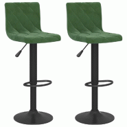 Tabourets de bar lot de 2 vert foncé velours Modèle Lofty Select - vert 333734