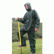 Vêtement de pluie Polyuréthane - Vert, Taille L - Parka et pantalon avec capuche intégrée et coutures soudées
