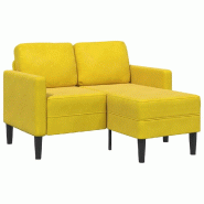 VidaXL Canapé 2 places avec méridienne en L jaune 125 cm velours Modèle Rervoriax - 4107074