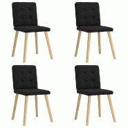 VidaXL Chaises à manger lot de 4 noir tissu Modèle Pervian - 3315170