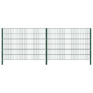 Vidaxl panneau de clôture avec poteaux fer 3,4 x 1,2 m vert 278662