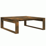 VidaXL Table basse Chêne fumé 100x100x35 cm Bois d'ingénierie Modèle Sirius Élite - 815999