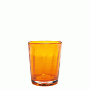 Zafferano Lot de 6 Verres Tumbler Série Bei Couleur Orange en Verre Soufflé à la Main Volante Haute Qualité Artisanale pour Table Élégante - ora