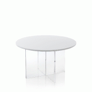 AQA Design Table basse DALEN en acrylique et mdf blanc L.70 P.70 H.40 MP03092 - blanc Bois manufacturé MP03092