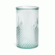 Bazar Bizar Verre à boire en verre recyclé 8x8x14 cm bleu - Lot de 16 - bleu verre ESSAMI004B-M-MTR16