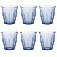 De 6 gobelets Picardie 25 cl bleu -  Boite Rond Verre Duralex - bleu verre 1027BB06A0111
