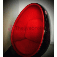 Fauteuil design rouge et noir - oeuf egg chair