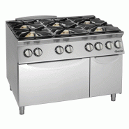 Fourneau à gaz PRO 6 brûleurs sur four électrique GN 2/1, 48 000 W, GAZ - 400 V