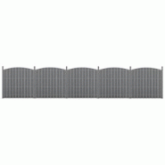Helloshop26 - 5 pièces de clôture barrière brise vue brise vent bois composite WPC demi-cercle arrondi 185 x 932 cm gris 03_0006597 - 3001821747768 Helloshop26 - 5 pièces de clôture barrière brise vue brise vent bois composite WPC demi-cercle arrondi 185 x 932 cm gris 03_0006597 - 3001821747768