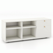 Helloshop26 - Armoire de rangement meuble d'entrée 108 x 39 x 50 cm avec 2 tiroirs et 4 cubes moderne en mDF blanc 20_0010251 - blanc métal 30002260