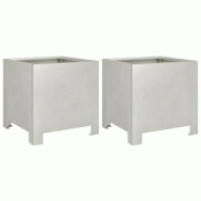 Helloshop26 - Jardinière bac lit surélevé plantes fleurs jardin terrasses lot de 2 30 x 30 x 30 cm acier inoxydable Argent 02_0038922 - 3000217949847