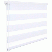 Helloshop26 - Store enrouleur zebra day and night rouleau double couche 100x220 cm blanc 19_0000853 - blanc polyester 3000246268988