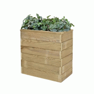 HORTALIA Jardinière en bois avec réserve d’eau Nidum Basic 60 x 34 x 60 cm – Intérieur et extérieur - marron Bois massif N636