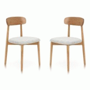 Kosmi Lot de 2 chaises en bois massif naturel avec assise confortable en tissu chiné gris clair – Design moderne et élégant - gris Bois massif 37 Kosmi Lot de 2 chaises en bois massif naturel avec assise confortable en tissu chiné gris clair – Design moderne et élégant - gris Bois massif 37