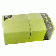 Papstar 250 serviettes, 3-épaisseur 1/8-plie 33 cm x 33 cm vert citron - vert papier 87227