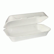 Papstar 400 boîtes repas avec couvercle en XPS, 1800 ml blanc Togo Take Away - mousse 18080