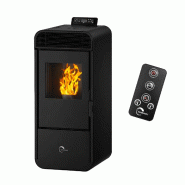 Poêle à granulés étanche Izedia 13,8 kW Noir Sannover - noir acier 3760401214686